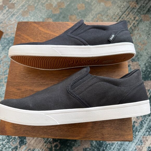 Kizik Venice Handsfree Slip On Sneakers Comfort Canvas Black Mens Size 14 Wide